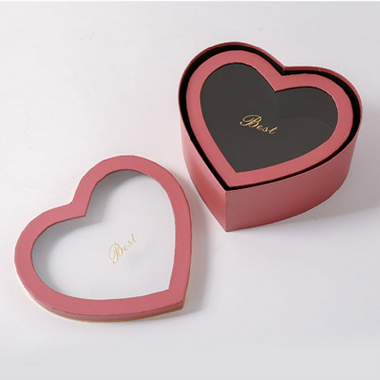 COBBEKO 2pcs Heart Shaped Flower Box Floral Gift Boxes with