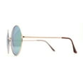 thumbnail image 3 of Color Mirror Iconic Hippie Oversize Round Circle Lens Sunglasses Gold Yellow Mirror, 3 of 4