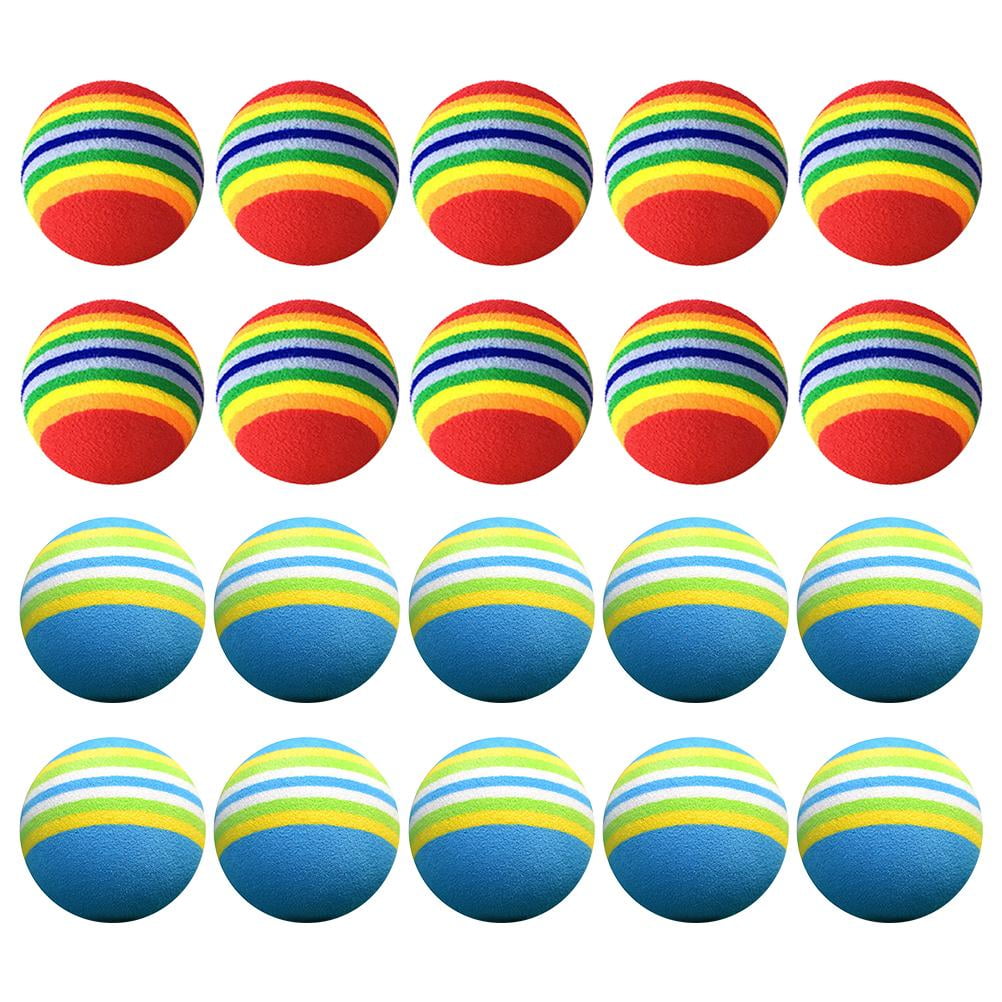 Tzilke 20Pcs Colorful Elastic Ball EVA Foam Ball Indoor Exercise Ball Playground Kids Toy Sponge Ball Sport Training Tool Blue Red