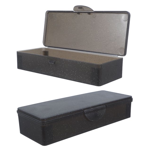 Raindrops 2Ud Caja De Plástico Para Lápices Negro Con Tapa Estuche Duro Para Almacenamiento Y Organización Escolar