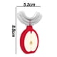 thumbnail image 2 of Cepillo de dientes en forma de U para niños, cabezal de cepillo de dientes de silicona suave, cepillo de dientes de entrenamiento manual, 2 of 5