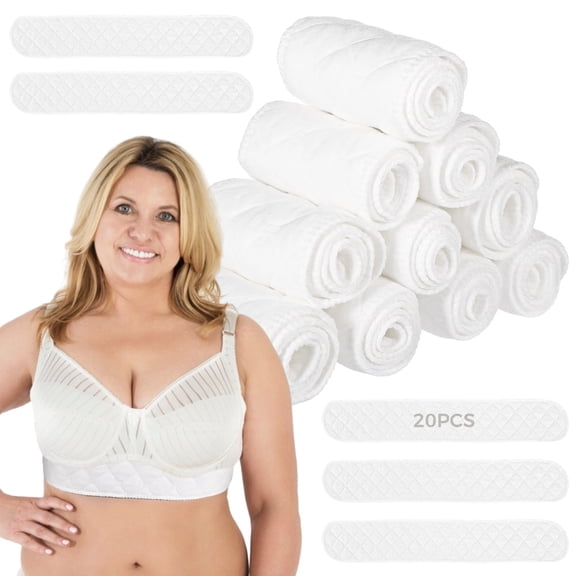 20 PCS Bra Liners for Sweat, Boob Towel, Bra Pads for Nursing Moms, Reusable Cotton Blend Breathable Breast Pad, 18 x 3 in