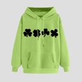 thumbnail image 2 of VBTAPA 2026 St. Patrick's Day Womens Graphic Hoodies Irish Shamrock Print Hooded Sweatshirt Loose Casual Kangaroo Pocket Pullover Hoodie Green L, 2 of 5