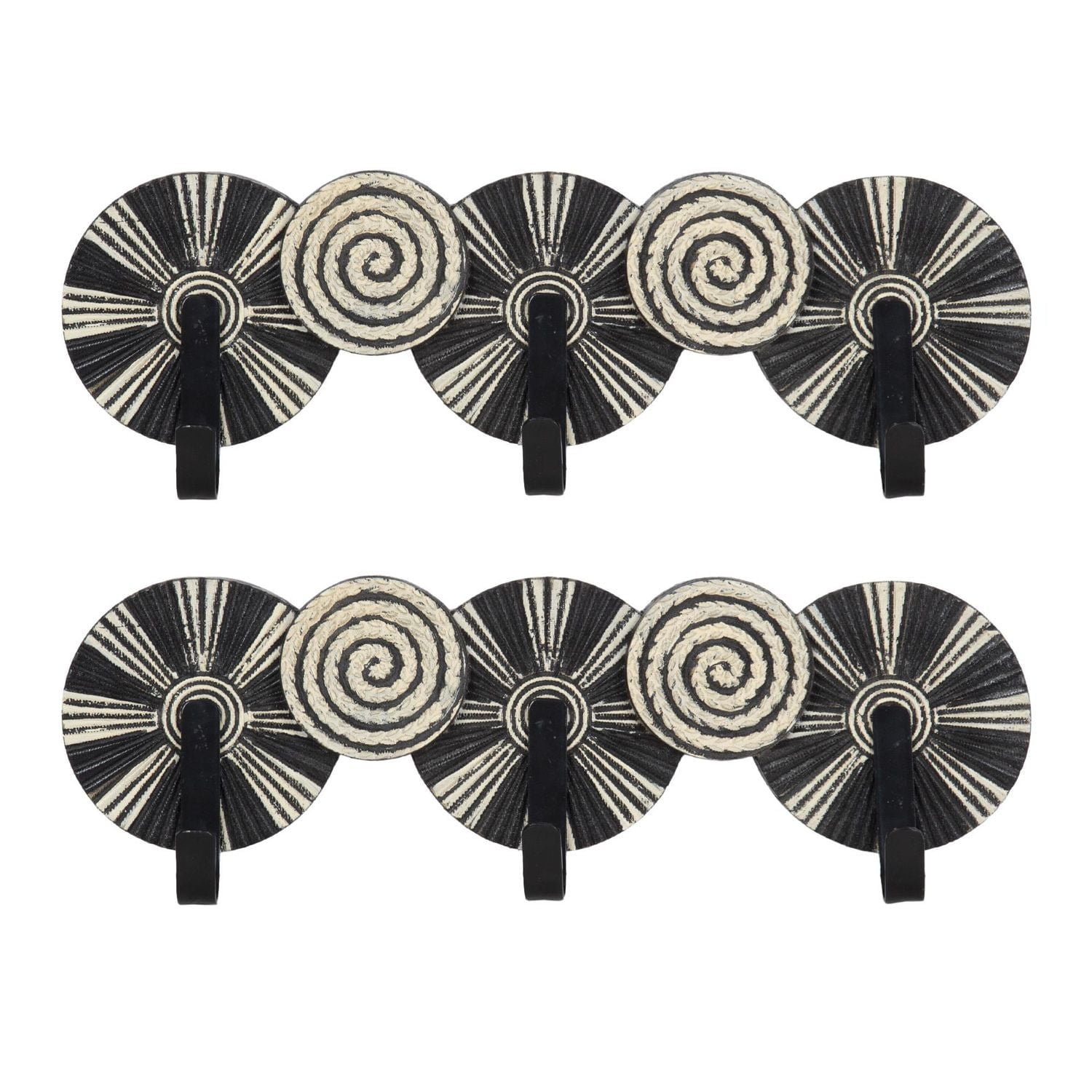 Ensemble de plaques Spinoza avec crochets de hometrends, noir/naturel