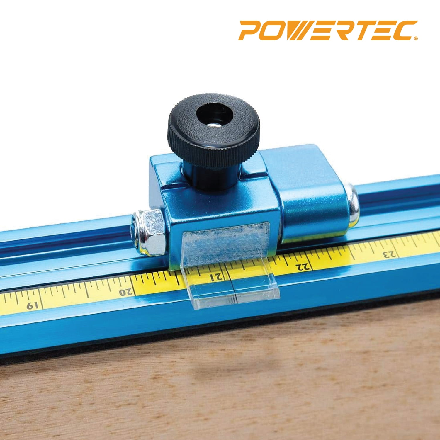 POWERTEC 4' Measuring Tape with Adhesive Backing & Insert w/Scale Kit, Table Saw Accessories, Left to Right Imperial Tape Measure for T Track, Table Saw, Miter Saw, Woodworking Tools & Jigs (71331)