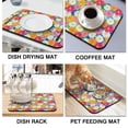 thumbnail image 4 of Washable Rubber Daisy Cute Floral Dish Drying Mats for Kitchen Counter Home Large Coffee Bar Pad Accessories and Decor for Utensils Stemware 19.5''x12'', 4 of 7