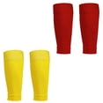 thumbnail image 1 of 2 pares de espinilleras de fútbol con mangas de compresión para adultos, calcetines de soporte de rendimiento para piernas, 1 of 5
