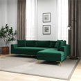 thumbnail image 6 of Mila Green Velvet Modern Living Room Corner Sectional Couch, 6 of 6