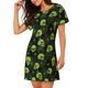thumbnail image 2 of Easygdp Skulls And Cobwebs Camisón de manga corta para mujer, informal, estampado, 2 of 6