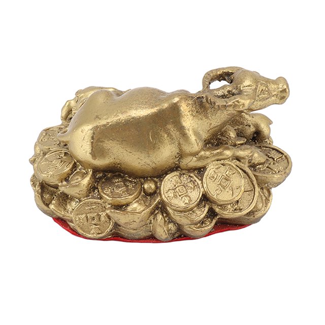 Brass Bull Statue, Easy To Clean Attracting Wealth Exquisite Bull Decor For TV Cabinet