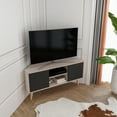 thumbnail image 3 of Decorotika Lesson 47" Wide Corner Tv Stand for TVs up to 55" Beige & Black, 3 of 7