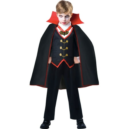Dracula Costume for Boys, Size Medium, Includes a Shirt with a Matching Cape