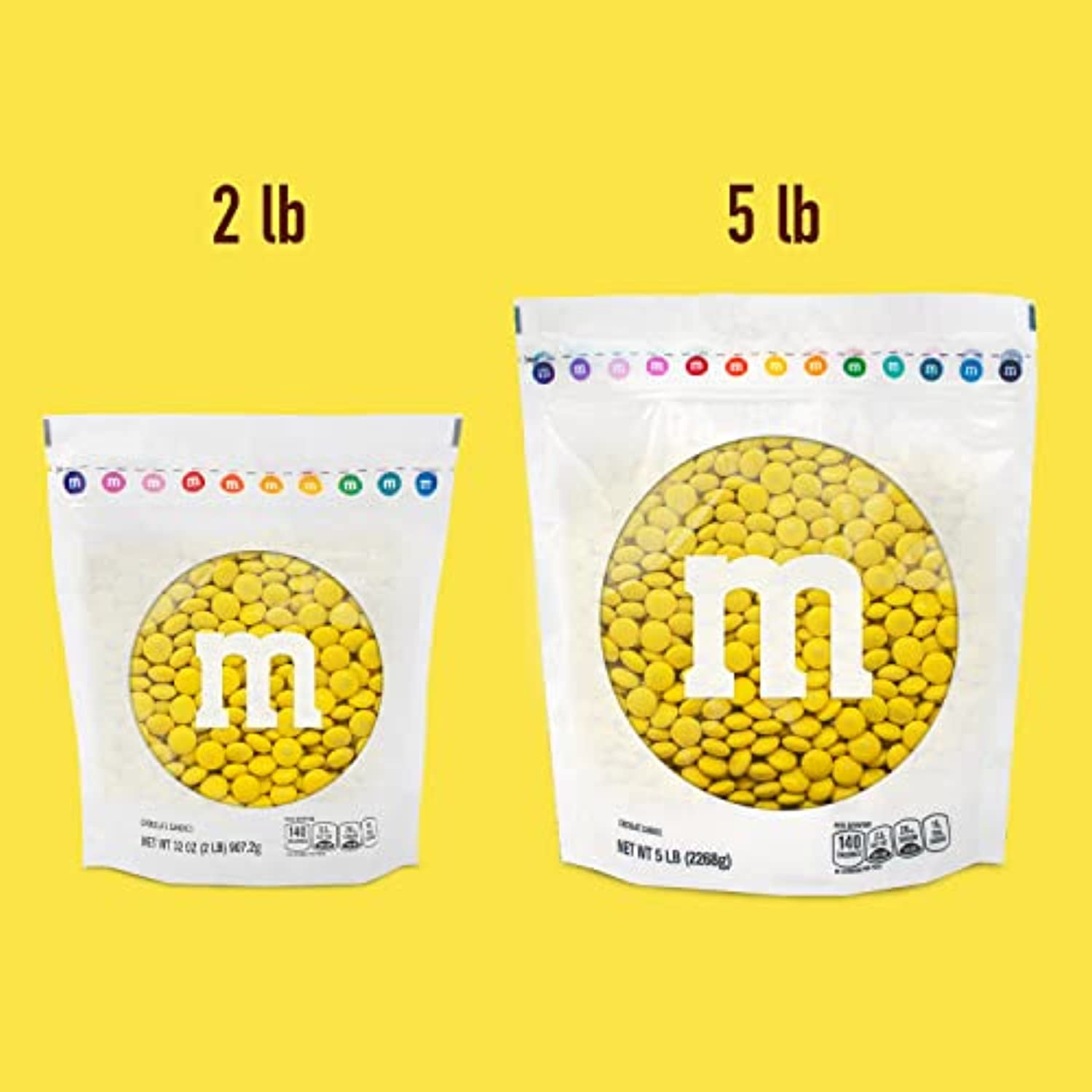 1,000 Pcs Yellow M&M's Candy Milk Chocolate (2lb, Approx. 1,000 Pcs)