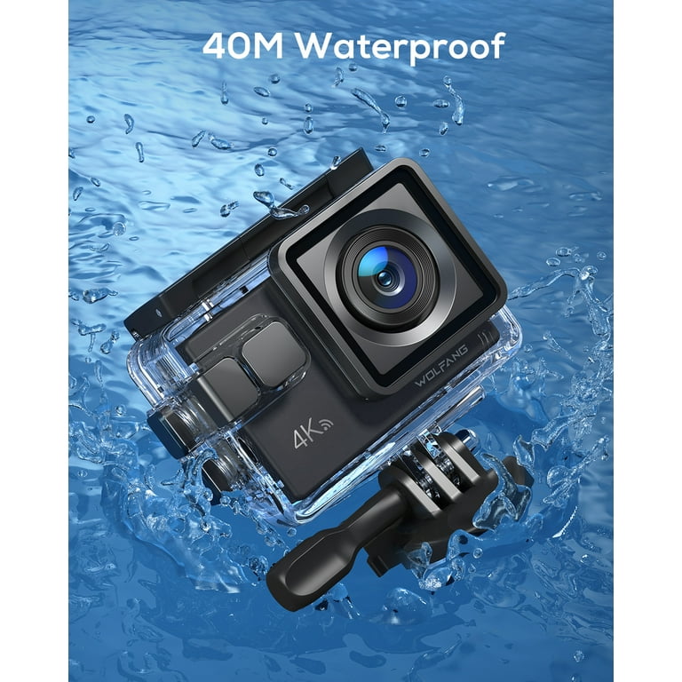 WOLFANG 4K 20MP Wi-Fi Waterproof Action Camera, 170° Wide WOLFANG 4K 20MP Wi-Fi Waterproof Action Camera, 170° Wide
