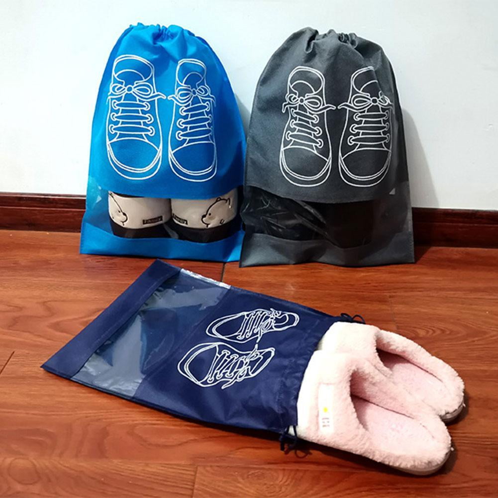 Shoes Storage Bag Closet Organizer Non-woven Travel Classified Pocket Clothing Hanging Bag I6Q4 L3A7
