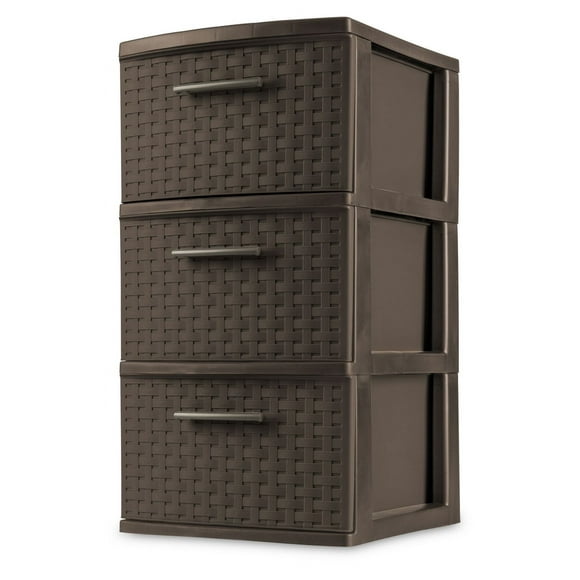 Sterilite 3 Drawer Espresso Weave Tower