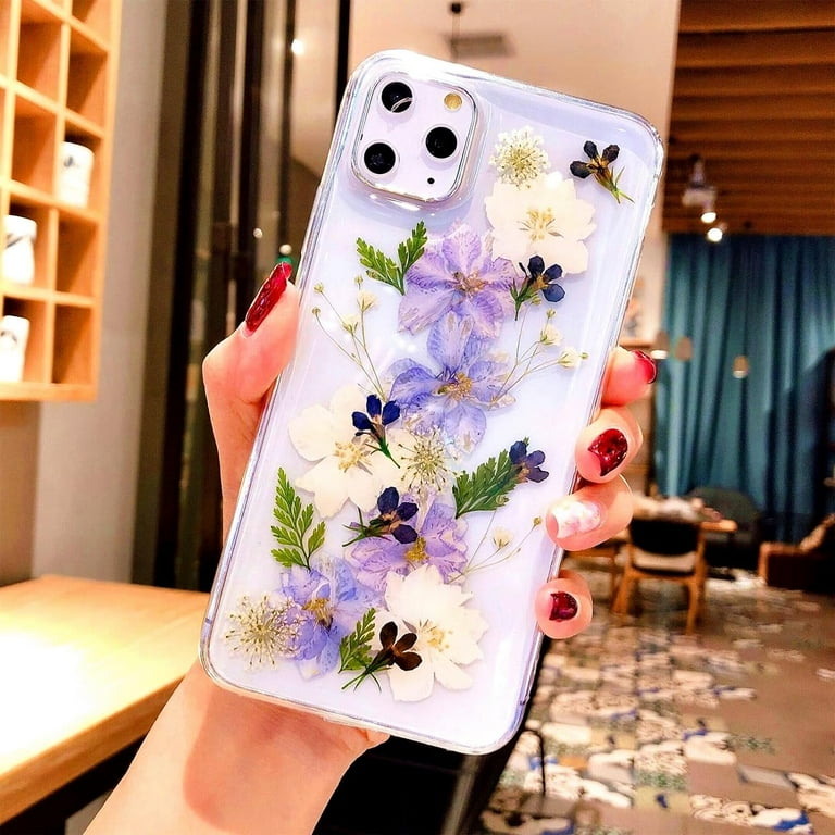 Flower Purple And Blue Phone Case For IPhone 11 Purple Flowers