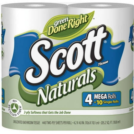 Scott Naturals Bathroom Tissue, 4 ct