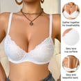 thumbnail image 2 of VONCOS Wireless Lace Bra for Women Lightly Lined T-Shirt Bra Everyday Comfort Breathable Soft Cup White Sizes S-XXL,Size M, 2 of 9