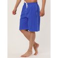 thumbnail image 2 of Pantalones cortos sólidos de verano pahombre, con cordón, cintuelástica, natación, playa, pantalones cortos Azul marino 36, 2 of 6