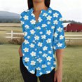 thumbnail image 2 of QASIEATN Summer Lightweight Blouses 3/4 Long Sleeve Shirts for Women V Neck Casual Fit Work Tops, 2 of 4