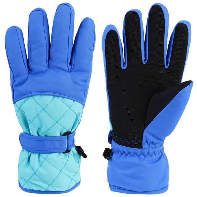 Naiovety Guantes de esquí para niños, cubierta Universal para manos de niños, para hombres y adultos, impermeable para exteriores, guante Ciclismo Azul