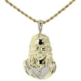 thumbnail image 2 of Midwest Jewellery 14K Gold Jesus Pendant Solid Gold 32gms 0.77ctw Round Diamonds Custom Made Mens Large Jesus Cross Charm 2.6 Inch Tall, 2 of 2