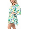 thumbnail image 3 of LA LEELA Women's Beachwear Summer Swim Beach Dress Cover ups for Swimwear Women Short Fall Swimsuit Coverups for Women Tops L-XL Teal_ac345, 3 of 5