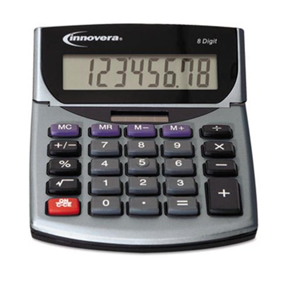 Innovera  Portable Minidesk Calculator, 8-Digit LCD
