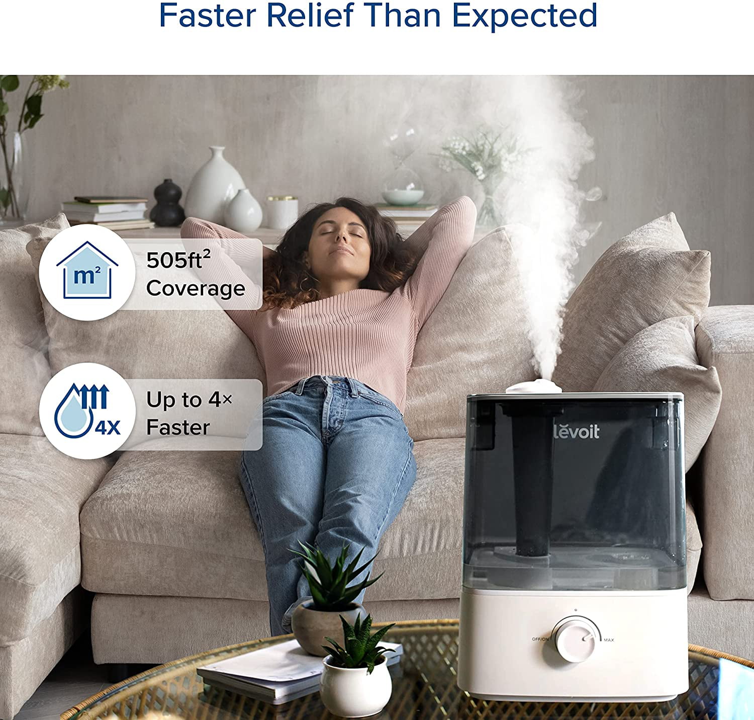 Levoit Humidifiers for Bedroom Large Room Home, 6L Cool Mist Top Fill Essential