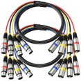 thumbnail image 1 of Snake Cable Heams XLR Professional de 4 canales, 3 pies, paquete de 2, 1 of 7