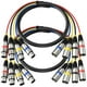 thumbnail image 1 of Snake Cable Heams XLR Professional de 4 canales, 3 pies, paquete de 2, 1 of 7