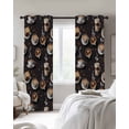 thumbnail image 2 of Coffee Black Out Curtains 72 Inch Long, Light Blocking Drapes with Black Liner, Hot Cafe Cup Beans Modern Retro Black Thermal Insulated Blackout Curtains for Bedroom Living Room 52"x72" 2 Panels, 2 of 8