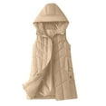 thumbnail image 4 of Women's Long Vest Sleeveless Lightweight Puffer Jacket Packable Hooded Down Coat Quilted Vest with Hood Winter, 4 of 6