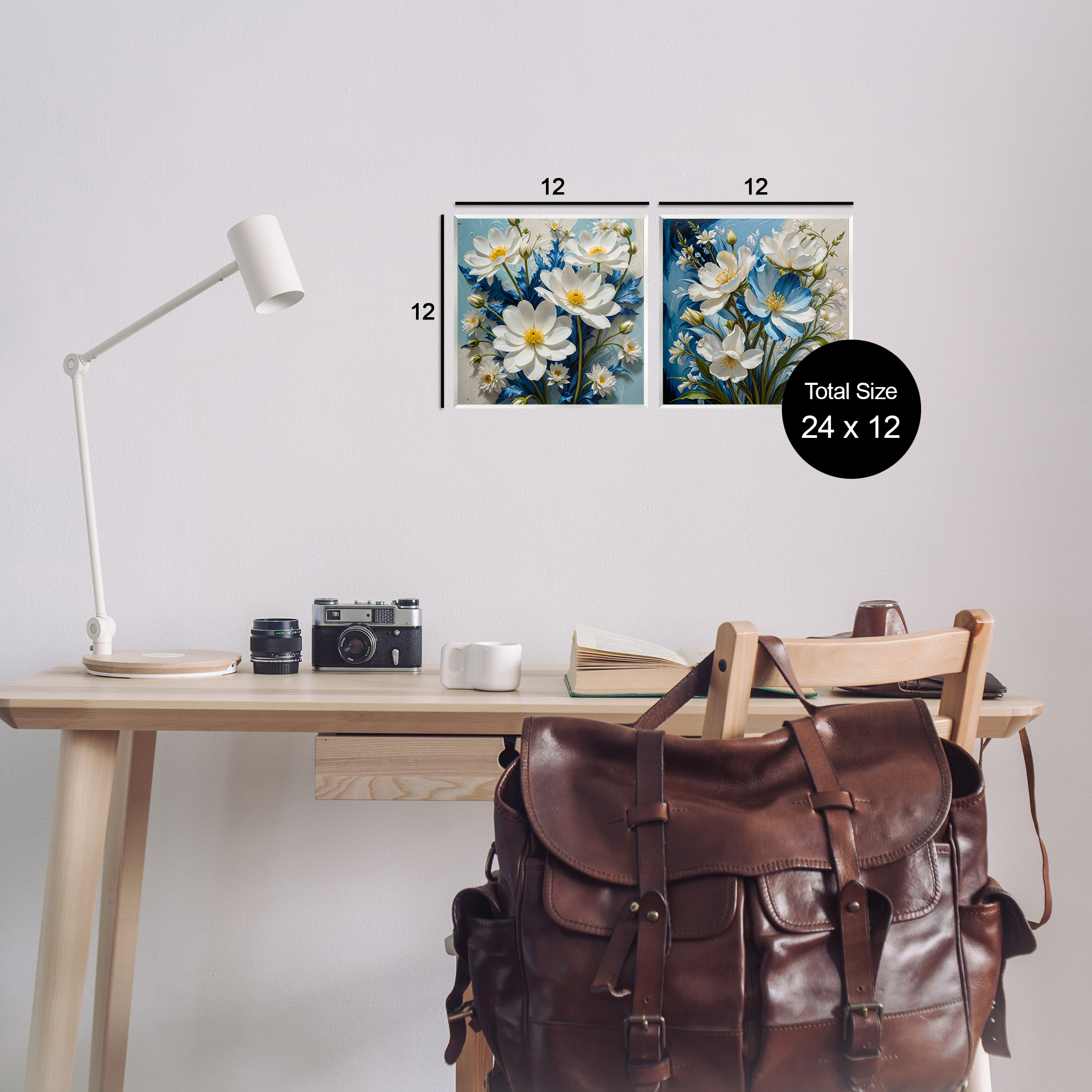Stupell Industries Bold Floral Bunches Floral & Botanical Painting Unframed Art Print Wall Art, 12 x 12, Set of 2