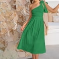 thumbnail image 1 of SMihono Robe d'Été pour Femmes Grande Taille Robe Bohème d'Été pour Femmes à Imprimé, une Épaule, Sans Manches, Smockée, Fluide, Robe de Soirée, Robe Maxi de Plage, 1 of 4
