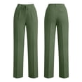 thumbnail image 5 of Zedker Wide Leg Pants for Women High Waisted Pants Solid Color Comfortable Pants Straight Leg Ankle Length Pant for Summer with Pockets Black L, 5 of 9