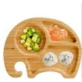 thumbnail image 1 of Cute Cartoon Baby Divided Plate with Suction Wooden Toddler Feeding Utensils Non Slip and Shatterproof Ideal for Food Infant Snack Plate Kids Tableware for Mealtime Fun, 1 of 5