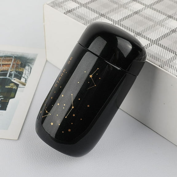 Linnome 7 oz Mini Thermal Water Bottle, Cute Starry Sky Small Insulated Bottle, Portable Double Wall Stainless Steel Flask for Cold Hot Drinks, Leak Proof BPA-Free