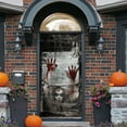 thumbnail image 2 of Halloween Door Sticker, Removable Vinyl Decal Scary Ghost Pumpkin Door Wallpaper Poster, Peel and Stick for Halloween Garage Front Storm Door Decor, 2 of 5