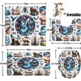 thumbnail image 2 of Vintage Hunting Theme Pheasants 4 Piece Shower Curtain Sets,Rustic Cabin Farmhouse Fall Forest Wildlife Ducks Deer Non-Slip Rugs,Toilet Lid Cover and Bath Mat,Durable and Waterproof,for Bathroom, 2 of 8