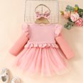 thumbnail image 4 of WOYY Infant Girls Outfits Mesh Dress Ruffles Cardigan Coat Tops Headband Set, Sizes 12-18M, 4 of 5