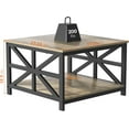 thumbnail image 2 of Coffee Table with Storage for Living Room, Small Square Center Tables with Seamless One-Piece Tabletop Farmhouse Style, Grey Wash, 2 of 16