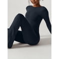 thumbnail image 5 of ZAXARRA Women´s Flare Leg Rompers Long Sleeve Open Back Solid Color Jumpsuit Pants Playsuit Streetwear, 5 of 6