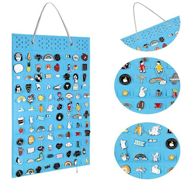 YAOMOBB Needle Collection Display Box Wall Hanging Pin Organizer Felt Brooch Storage Display Case with 96 Pin Capacity for Enamel Pins and Earrings