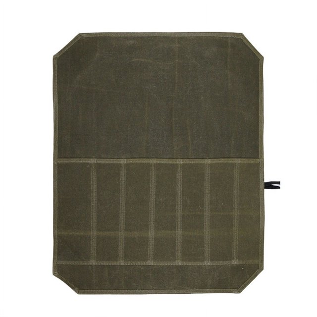 Bolsa portátil para cuchillos de picnic para acampar al aire libre, bolsa enrollable para cuchillos de cocina, bolsa de lona encerada portátil, bolsa de almacenamiento de utensilios de cocina