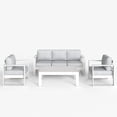 thumbnail image 2 of LayinSun 4 Piece Hight Back Aluminum Outdoor Furniture Set with Coffee Table, Modern Patio Conversation Sets, 2 of 7