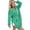 Green, variant on Women's Autumn Long Sleeve Side Opening Hooded Drawstring Dress Size S