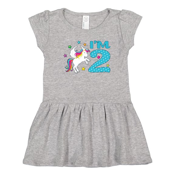 Inktastic I'm Two- Unicorn Second Birthday Girls Toddler Dress