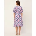 thumbnail image 4 of Moomaya V Neck Short Sleeve Printed Rayon Dress - Women's Trendy Summer Dress, 4 of 9